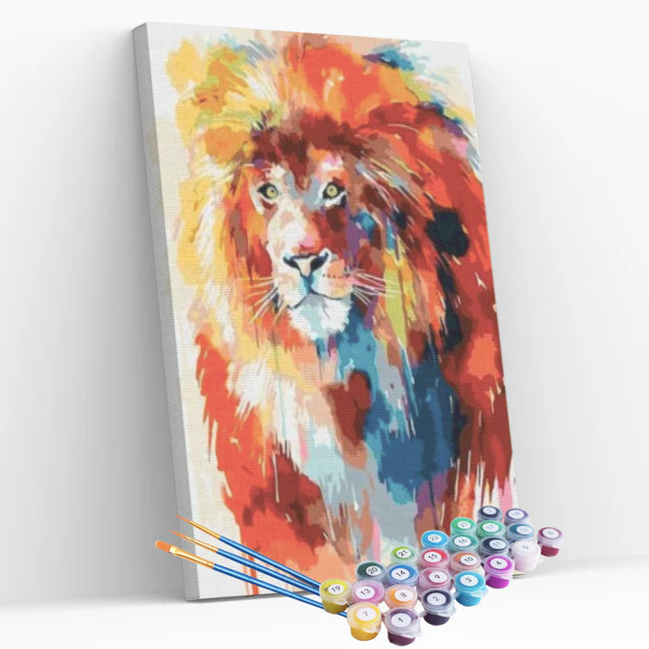 Peinture par numéros - Lion Coloré