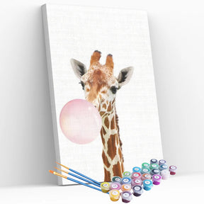 Peinture par numéros - Girafe Chewing-Gum