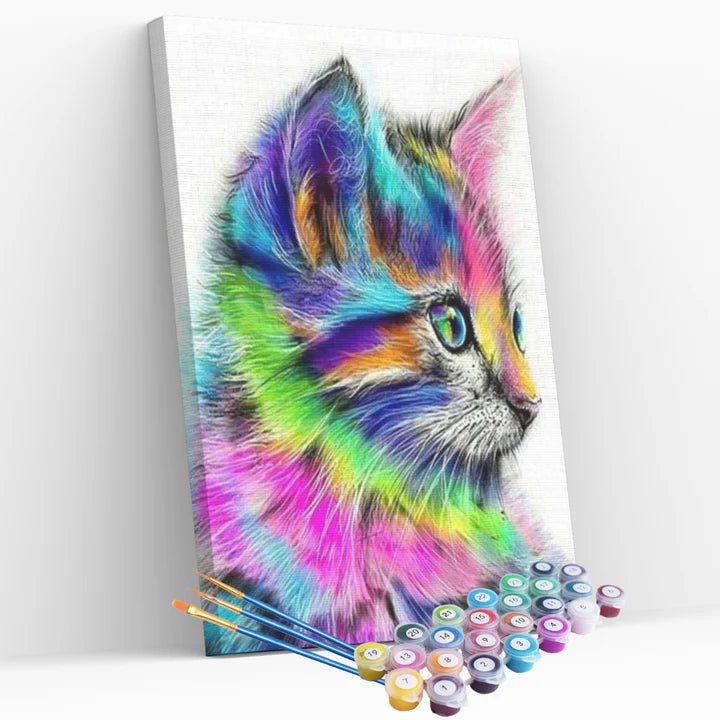 Peinture par numéros - Chaton Coloré