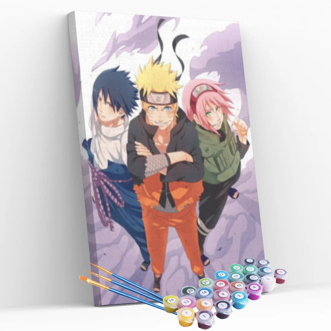 Peinture par numéros - Naruto, Sakura et Sasuke