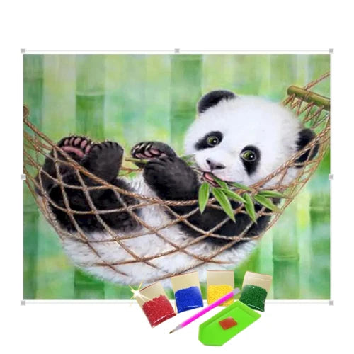 Broderie Diamant - Panda sur le Réseau