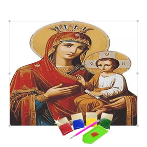 Broderie Diamant - Vierge Marie et Bébé Jésus