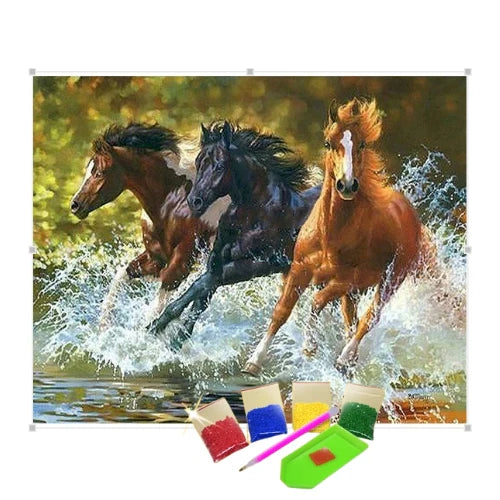 Broderie Diamant - Chevaux