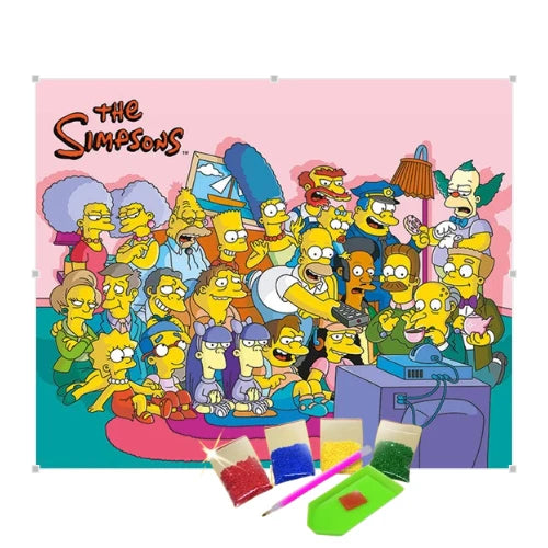 Broderie Diamant - Le casting des Simpson