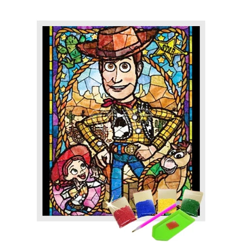 Broderie Diamant - Woody de Toy Story en Mosaïque