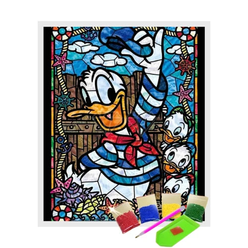 Broderie Diamant - Mosaïque de Donald Duck